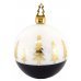 Χριστουγεννιάτικη Πορσελάνινη Μπάλα Χειροποίητη Λευκή με Χρυσά Δεντράκια (10cm)